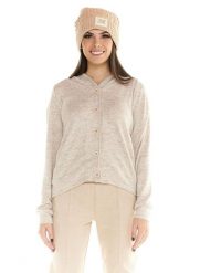 Damska bluza z kapturem Leone zapinana na guziki Winter Chic Boxing. Brązowe bluzy damskie LEONE 1947 APPAREL, l, bez wzorów, z materiału, sportowe, bez ramiączek, z kapturem. Za 168.36 zł.