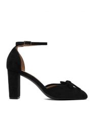 JENNY Czółenka CEO-CD25-230-1 Czarny. Czarne czółenka damskie Jenny, bez wzorów, z materiału, bez obcasa, bez zapięcia. Za 139.99 zł.