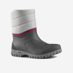 Buty turystyczne śniegowce damskie Quechua SH100 Warm Mid wodoodporne. Czerwone obuwie trekkingowe damskie QUECHUA, bez zapięcia. Za 79.99 zł.