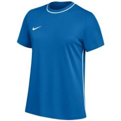Koszulka damska Nike Dri-Fit Park 26. Niebieskie bluzki damskie Nike, bez wzorów, z poliesteru, sportowe, bez kołnierzyka, bez ramiączek. Za 66.99 zł.