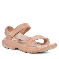 Sandały Teva. Brązowe sandały damskie Teva, bez wzorów, bez obcasa, bez zapięcia. Za 159.99 zł.