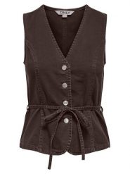 ONLY Top Silla 15374051 Brązowy Regular Fit. Brązowe topy damskie ONLY, l, bez wzorów, z bawełny, bez kołnierzyka, bez ramiączek. Za 169.99 zł.