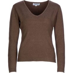 Sweter w kolorze ciemnobrązowym. Brązowe swetry nierozpinane damskie L'Univers du cachemire, m, bez wzorów, z kaszmiru, bez kołnierzyka, bez ramiączek. W wyprzedaży za 153.95 zł.