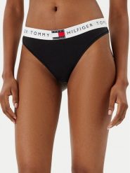 Tommy Hilfiger Stringi UW0UW06039 Czarny. Czarne majtki damskie Tommy Hilfiger, z bawełny. Za 69.99 zł.