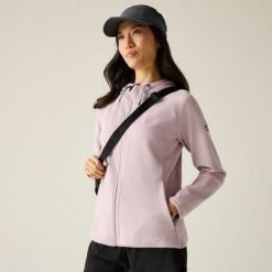 Damska bluza polarowa Nayna z kapturem i zamkiem błyskawicznym. Czerwone bluzy damskie Regatta, bez wzorów, z bawełny, bez ramiączek, z kapturem. Za 229.99 zł.