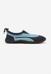 Granatowo-Niebieskie Buty Sportowe z Siateczki z Elastyczną Podeszwą Camagia. Niebieskie buty sportowe męskie Born2be, bez wzorów, bez zapięcia. Za 29.99 zł.