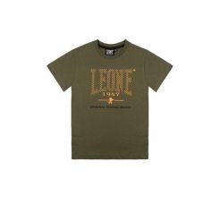 Koszulka Leone 1947 Neon-Kurzarm dla Kinder. Zielone bluzki damskie LEONE 1947 APPAREL, bez wzorów, z bawełny, sportowe, bez kołnierzyka, bez ramiączek. W wyprzedaży za 58.94 zł.