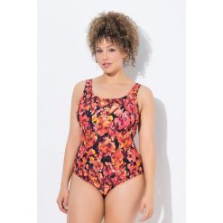 Damskie Strój kąpielowy wzorzysty bez miękkich miseczek okrągły dekolt. Czerwone stroje kąpielowe damskie Ulla Popken, plus size, bez wzorów, z elastanu. Za 199.99 zł.