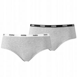 Spodnie Damskie Hipster (zestaw 2 Sztuk). Szare majtki damskie Puma. Za 99.99 zł.