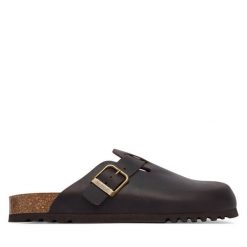 Klapki Scholl. Brązowe klapki męskie Scholl, bez wzorów, bez zapięcia. Za 463.99 zł.