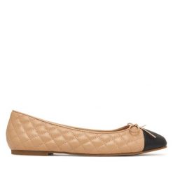 Baleriny Aldo. Brązowe balerinki damskie Aldo, bez wzorów, bez obcasa, bez zapięcia. Za 299.99 zł.