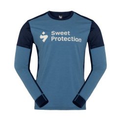 Długi rękaw z wełny merino Sweet Protection Hunter. Niebieskie bluzy męskie SWEET PROTECTION, bez wzorów, z wełny, sportowe, bez ramiączek, bez kaptura. Za 459.50 zł.