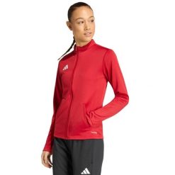 Bluza damska adidas Entrada 26 Track. Czerwone bluzy damskie Adidas, bez wzorów, z poliesteru, sportowe, bez ramiączek, bez kaptura. Za 121.99 zł.