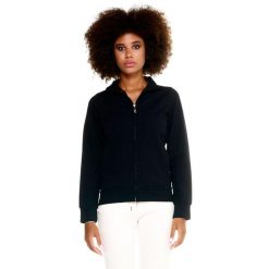 Damska bluza Leone Basic z zamkiem błyskawicznym na całej długości. Czarne bluzy damskie LEONE 1947 APPAREL, l, bez wzorów, z tkaniny, sportowe, bez ramiączek, bez kaptura. W wyprzedaży za 167.70 zł.