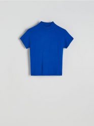 Sweter z wiskozą - niebieski. Niebieskie swetry nierozpinane damskie Reserved, l, bez wzorów, z dzianiny, bez kołnierzyka, bez ramiączek. W wyprzedaży za 49.99 zł.