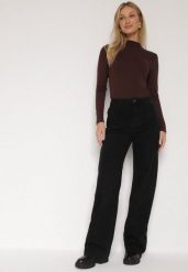 Czarne Jeansy z Wiskozą o Szerokim Kroju z Wysokim Stanem Meviatea. Czarne jeansy damskie Born2be, bez wzorów, z denimu, klasyczne, z podwyższonym stanem, plus size. Za 139.99 zł.