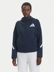 Adidas Bluza Z.N.E. JW5320 Granatowy Loose Fit. Niebieskie bluzy damskie Adidas, xl, bez wzorów, z bawełny, bez ramiączek, bez kaptura. Za 359.99 zł.