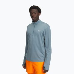 Bluza do biegania męska Under Armour Launch 1/4 Zip. Niebieskie bluzy męskie Under Armour, m, bez wzorów, sportowe, bez ramiączek, bez kaptura. Za 189.99 zł.