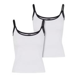 Damski tank top Urban Classics Contrast Basic (x2). Białe topy damskie Urban Classics, bez wzorów, eleganckie, bez kołnierzyka, bez ramiączek. Za 149.50 zł.