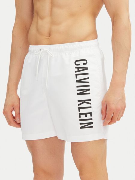 Calvin Klein Swimwear Szorty kąpielowe KM0KM01092 Biały Regular Fit. Białe kąpielówki męskie Calvin Klein Swimwear, bez wzorów, z syntetyku. Za 169.99 zł.