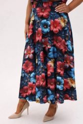 Rozkloszowana spódnica Solea MIDI w print hibiskusa PLUS SIZE XXL OVERSIZE. Spódnice damskie Moda Size Plus Iwanek, na co dzień, l, bez wzorów, z bawełny, eleganckie, plus size, midi, oversize. W wyprzedaży za 229.90 zł.