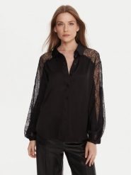 TWINSET Koszula 252LL2TBB Czarny Regular Fit. Czarne koszule damskie Twinset, l, bez wzorów, z wiskozy, bez kołnierzyka, bez ramiączek. Za 889.99 zł.