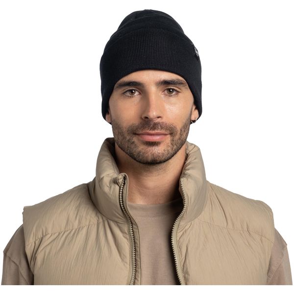 Czapka BUFF KNITTED BEANIE LILON. Czarne czapki damskie Buff, bez wzorów, z materiału, eleganckie. Za 106.37 zł.