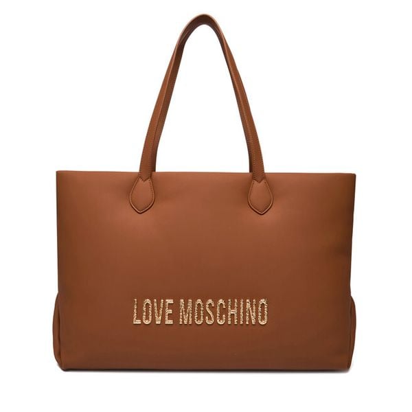Torebka LOVE MOSCHINO. Brązowe shopperki damskie Love Moschino, bez wzorów, bez dodatków. Za 599.99 zł.