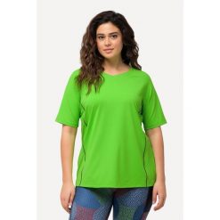Damskie T-shirt dekolt w serek rękaw 1/2. Zielone koszulki sportowe damskie Ulla Popken, plus size, bez wzorów, z elastanu, bez ramiączek. Za 144.99 zł.