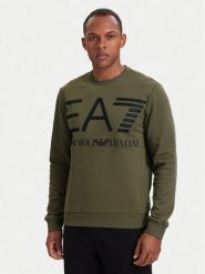 EA7 Emporio Armani Bluza 7M002201 AF27189 U7014 Zielony Regular Fit. Zielone bluzy męskie EA7 Emporio Armani, m, bez wzorów, z bawełny, bez ramiączek, bez kaptura. Za 504.99 zł.