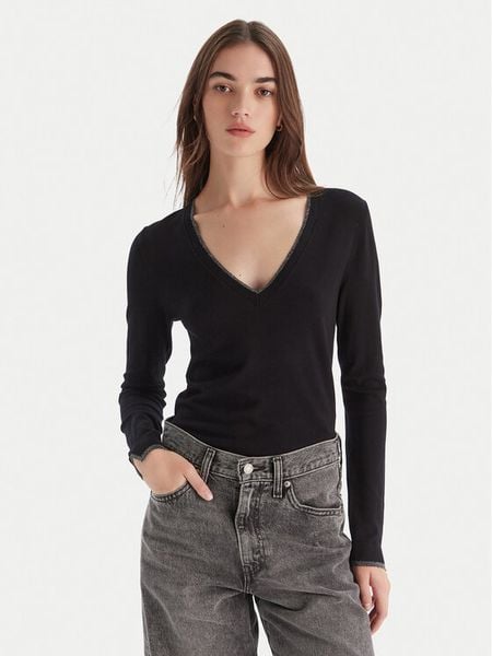 Liu Jo Sweter MF5227 MS49I Czarny Regular Fit. Czarne swetry nierozpinane damskie Liu Jo, l, bez wzorów, z syntetyku, bez kołnierzyka, bez ramiączek. Za 279.99 zł.