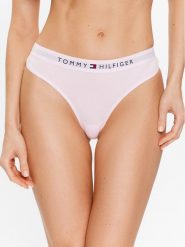 Tommy Hilfiger Stringi UW0UW04146 Różowy. Czerwone majtki damskie Tommy Hilfiger, z bawełny. Za 59.99 zł.