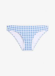 Figi bikini w kratkę. Białe bikini bonprix, bez wzorów. Za 24.99 zł.