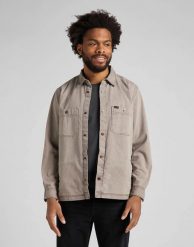 LEE OVERSHIRT MĘSKA KOSZULA MUD STONE L66BQP55 112145363. Koszule męskie Lee, l, bez wzorów, bez kołnierzyka, bez ramiączek. Za 209.99 zł.
