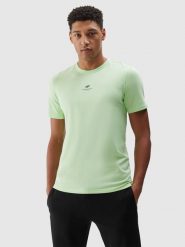 4F T-shirt regular gładki męski - jasna zieleń S. Zielone t-shirty męskie 4F, m, bez wzorów, z bawełny, bez kołnierzyka, bez ramiączek. W wyprzedaży za 39.99 zł.