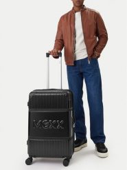 MEXX Walizka średnia CEO-MEXX-039-M-BLACK Czarny. Czarne walizki męskie Mexx, bez wzorów, z tworzywa sztucznego, średnie. Za 359.99 zł.