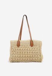 Beżowa Torebka Shopperka w Stylu Boho Galomirea. Brązowe shopperki damskie Renee, bez wzorów, z jeansu, bez dodatków. Za 74.99 zł.