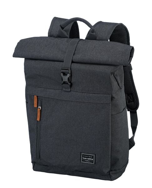 Plecak travelite Basics Roll-Up. Szare plecaki męskie TRAVELITE, bez wzorów, z materiału. Za 190.65 zł.