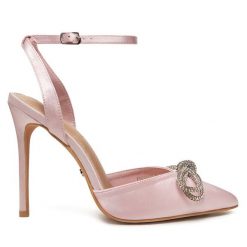 Szpilki DeeZee. Czerwone sandały damskie DeeZee, bez wzorów, bez obcasa, na szpilce, bez zapięcia. Za 139.99 zł.