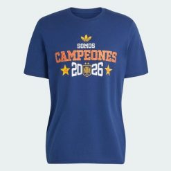 Spain Away WC26 Winner T-Shirt Women. Niebieskie t-shirty damskie Adidas, m, bez wzorów, z bawełny, sportowe, bez kołnierzyka, bez ramiączek. Za 149.00 zł.