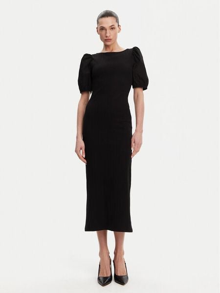 French Connection Sukienka codzienna 71YDL Czarny Slim Fit. Czarne sukienki damskie French Connection, na co dzień, m, bez wzorów, z bawełny, bez kołnierzyka, bez ramiączek, proste. Za 229.99 zł.