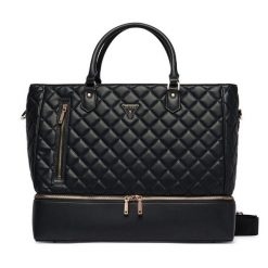 Torba weekendowa Guess. Czarne torby podróżne damskie Guess, z aplikacjami. Za 794.99 zł.
