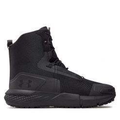 Trekkingi Under Armour. Czarne botki męskie Under Armour, bez wzorów, sportowe, bez obcasa, bez zapięcia. Za 629.99 zł.