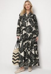 Czarna Wiskozowa Sukienka o Rozkloszowanym Kroju w Liście Rivvesa. Czarne sukienki damskie Born2be, na co dzień, m, bez wzorów, z wiskozy, eleganckie, bez kołnierzyka, bez ramiączek, maxi, proste. Za 119.99 zł.