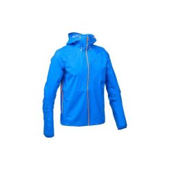 Kurtka turystyczna FH500 Helium Rain męska. Niebieskie kurtki męskie QUECHUA, l, bez wzorów, z materiału, bez kaptura. Za 299.99 zł.
