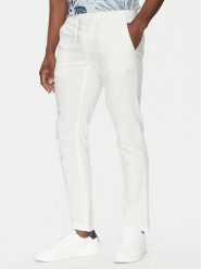 INDICODE Spodnie materiałowe Vitamin 60-333 Biały Slim Fit. Białe spodnie materiałowe męskie INDICODE, bez wzorów, z bawełny. Za 139.99 zł.