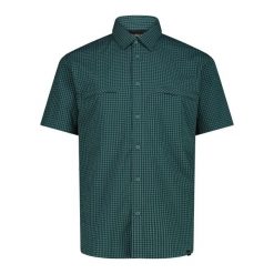 Koszula CMP. Zielone koszule męskie CMP, m, bez wzorów, z materiału, eleganckie, bez kołnierzyka, bez ramiączek. Za 242.85 zł.