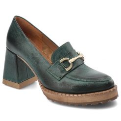 Zielone Półbuty Armodo Eleganckie Obuwie Damskie. Zielone półbuty damskie Armodo, bez wzorów, ze skóry, eleganckie, bez obcasa, na obcasie, bez zapięcia. Za 389.00 zł.