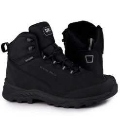 Buty męskie wysokie śniegowce DK HIKER. Czarne buty zimowe męskie DK, bez wzorów, bez obcasa, bez zapięcia. Za 179.00 zł.