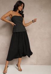 Czarna Spódnica z Wiskozą High Waist o Rozkloszowanym Kroju Toselle. Czarne spódnice damskie Renee, do pracy, l, bez wzorów, z wiskozy, biznesowe, z podwyższonym stanem, midi, rozkloszowane. Za 89.99 zł.